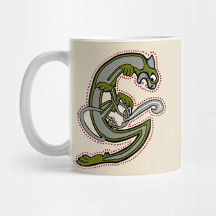 Celtic Cat Letter G Mug